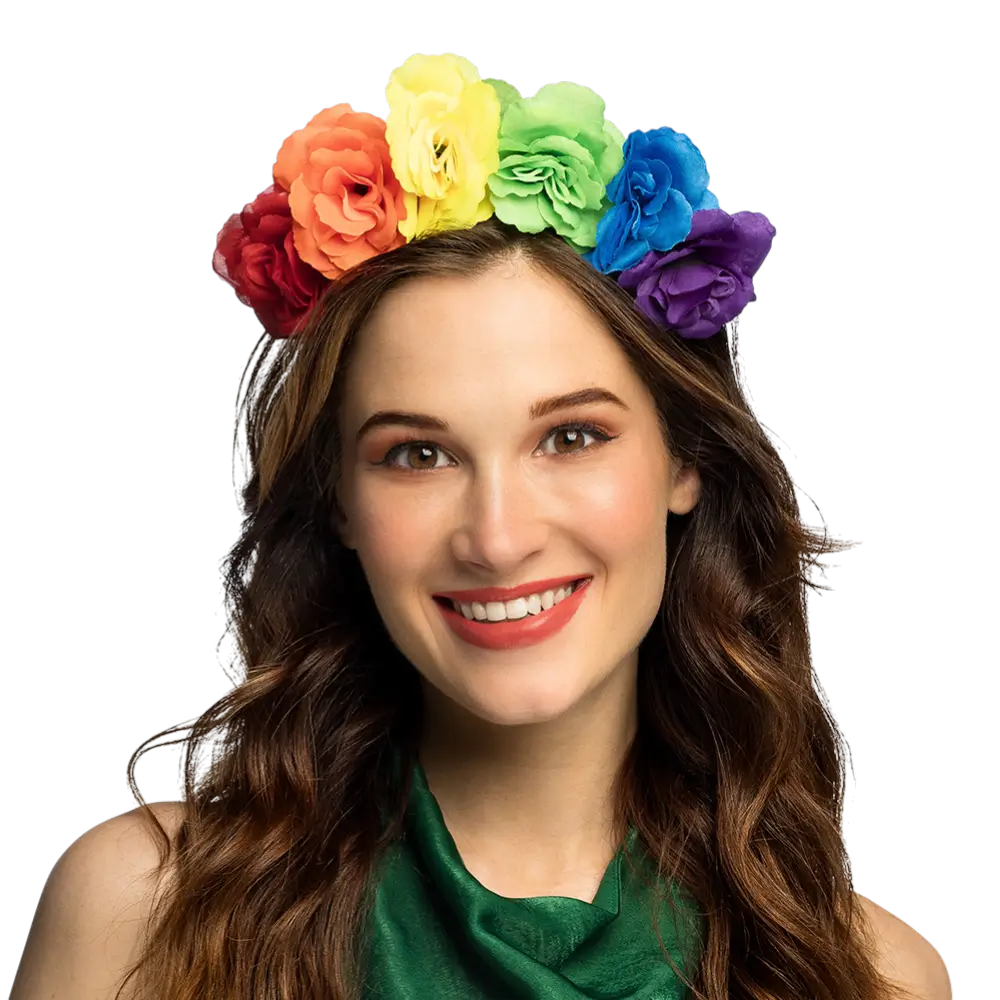 Tiare Flora – Diadème Fleurs Arc-en-ciel