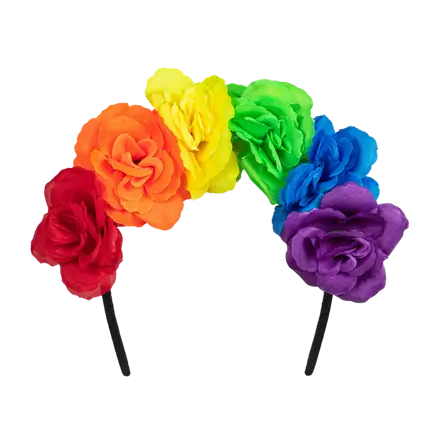 Tiare Flora – Diadème Fleurs Arc-en-ciel