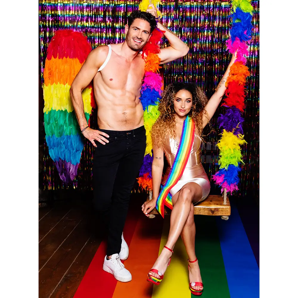 Boa Plumes Arc-en-ciel 180 cm – Accessoire Déguisement Pride, Carnaval et Soirée