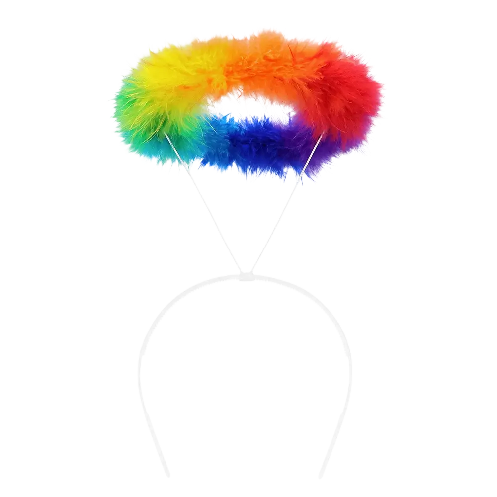 Set Ange Arc-en-ciel – Ailes 60 x 40 cm &amp; Tiare Auréole Pride