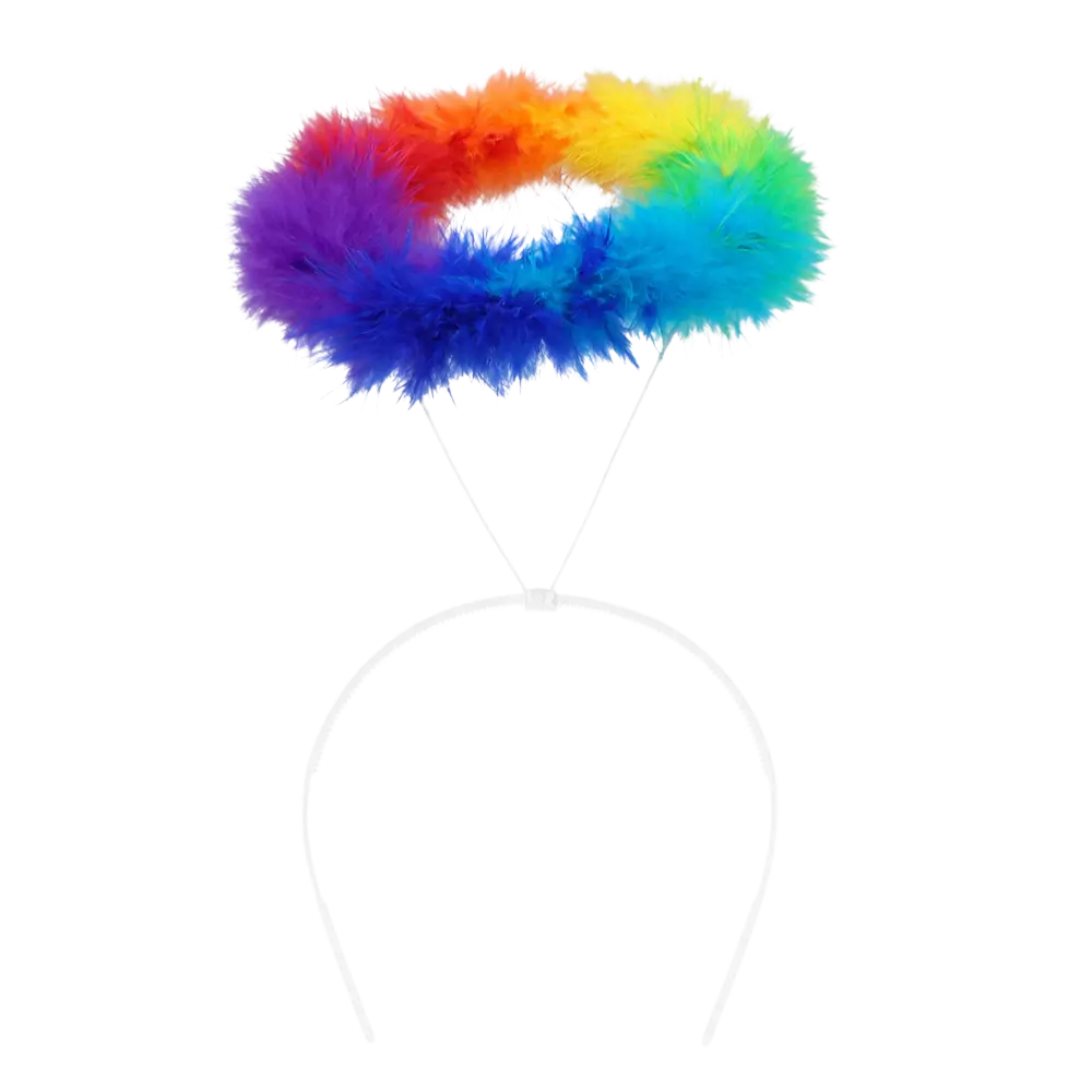 Set Ange Arc-en-ciel – Ailes 60 x 40 cm &amp; Tiare Auréole Pride
