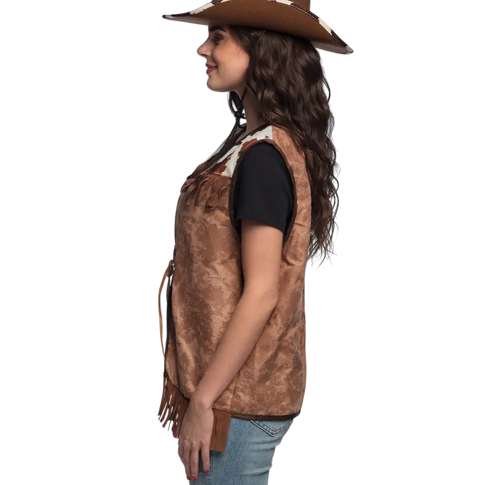 Gilet Western Brun M – Gilet Cowboy Adulte Far West