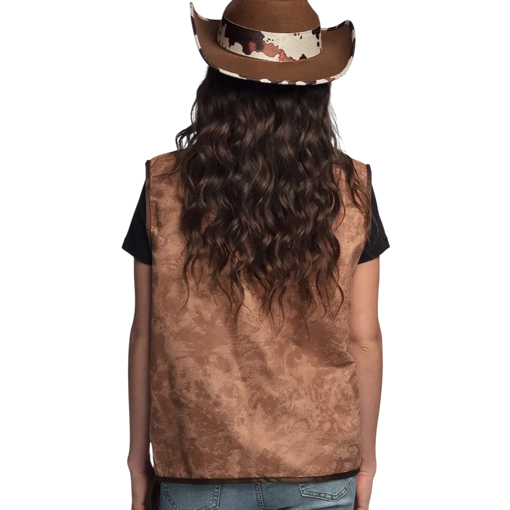 Gilet Western Brun M – Gilet Cowboy Adulte Far West