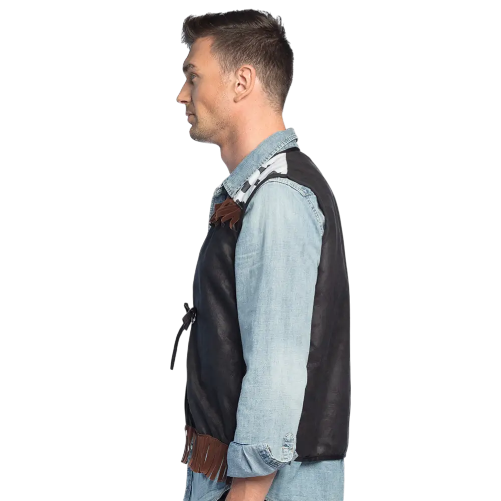 Gilet Western Noir L/XL – Gilet Cowboy Adulte Far West