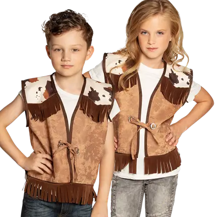 Gilet Western Enfant Camel 7-9 Ans – Gilet Cowboy Déguisement Far West