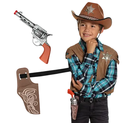 Set Enfant Cowboy – Pistolet 23 cm avec Ceinture et Étui Western