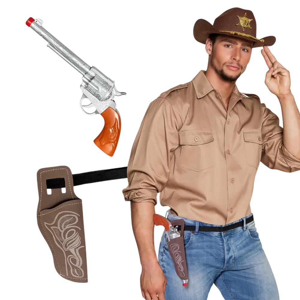 Kit Cowboy – Pistolet 30 cm avec Ceinture et Étui Western
