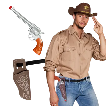 Kit Cowboy – Pistolet 30 cm avec Ceinture et Étui Western