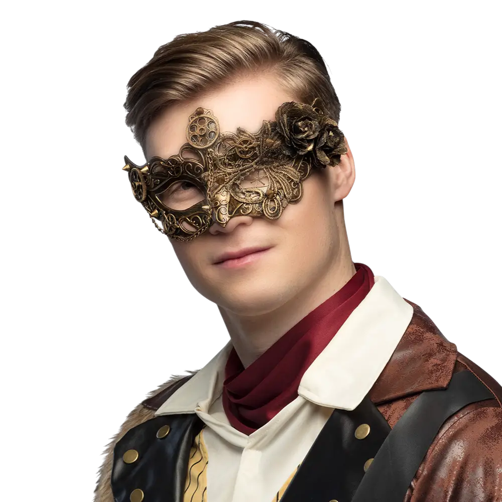 Loup Steamflower Masque Steampunk Cuivre