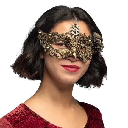 Loup Steamflower Masque Steampunk Cuivre