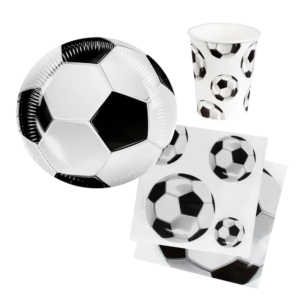Lot de Vaisselle Table Football – Vaisselle Anniversaire &amp; Soirée Match (24 pièces)