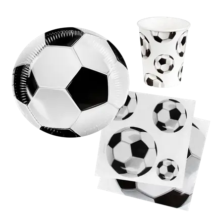 Lot de Vaisselle Table Football – Vaisselle Anniversaire &amp; Soirée Match (24 pièces)