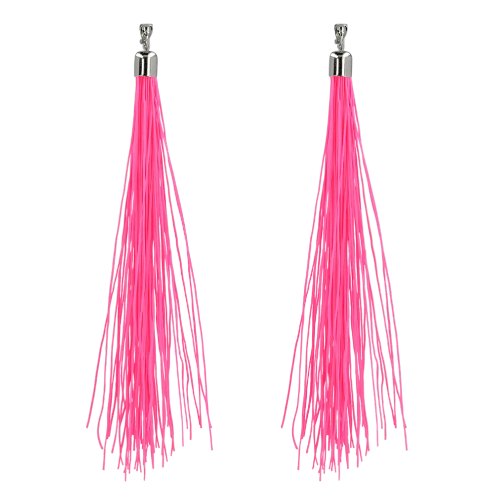 Boucles d’Oreilles Festival Rose Fluo UV – Modèle Néon Fluorescent Soirée, Rave