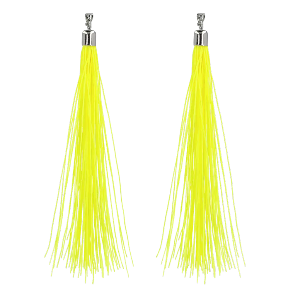 Boucles d’Oreilles Festival Jaune Fluo UV – Modèle Néon Fluorescent Soirée, Rave