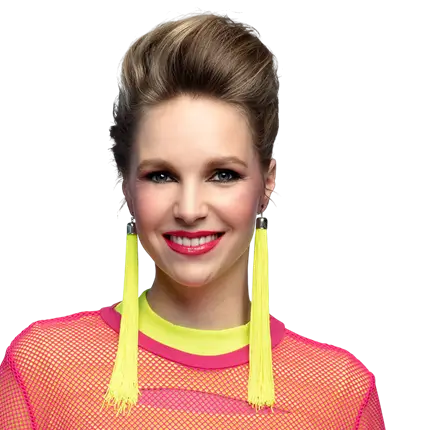 Boucles d’Oreilles Festival Jaune Fluo UV – Modèle Néon Fluorescent Soirée, Rave