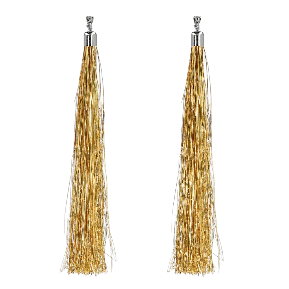 Boucles d’Oreilles Or 20 cm – Pendants Clips Accessoire Soirée Disco et Festival