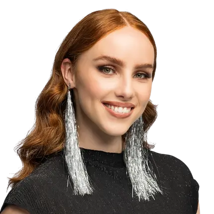 Boucles d’Oreilles Argent 20 cm – Pendants Festifs à Clips Soirée &amp; Festival