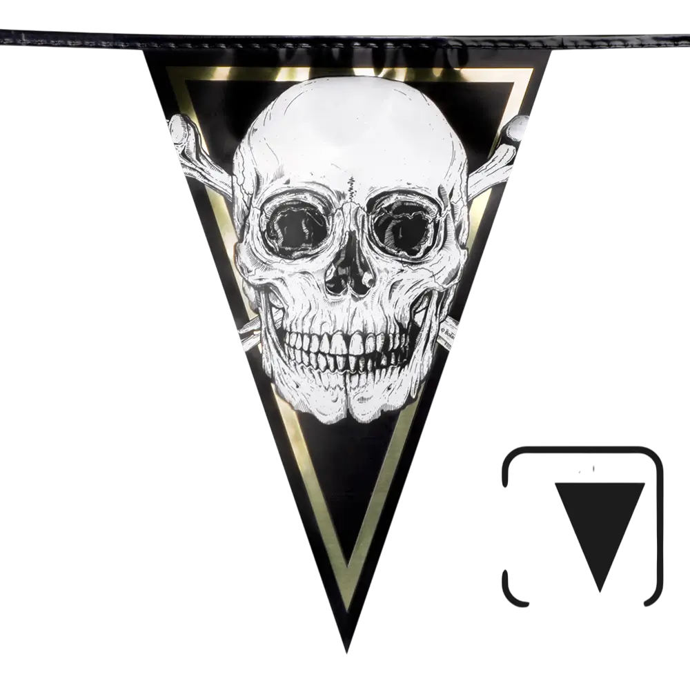 Guirlande de Fanions Pirate 4 m – Décoration Tête de Mort Halloween Anniversaire