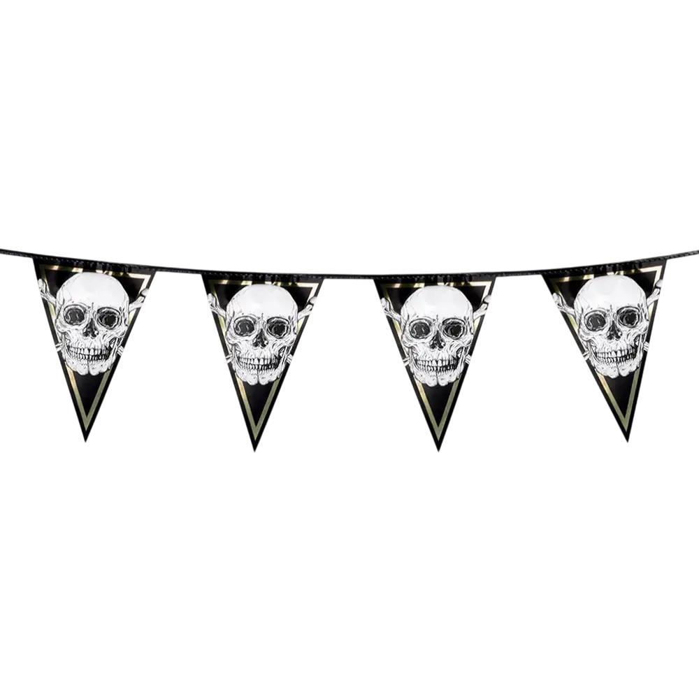 Guirlande de Fanions Pirate 4 m – Décoration Tête de Mort Halloween Anniversaire