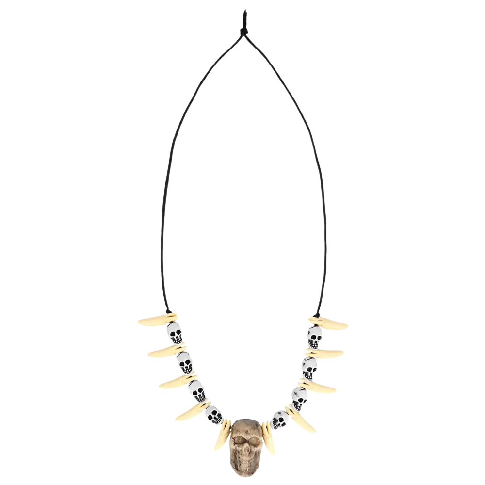Collier Dent Tête de Mort – Accessoire Déguisement Pirate et Gothique Adulte