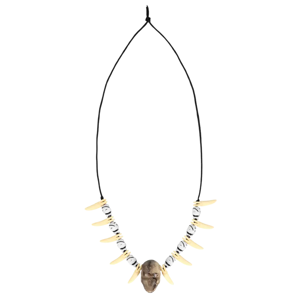 Collier Dent Tête de Mort – Accessoire Déguisement Pirate et Gothique Adulte
