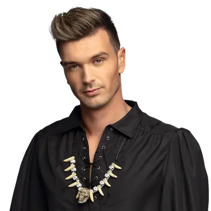 Collier Dent Tête de Mort – Accessoire Déguisement Pirate et Gothique Adulte