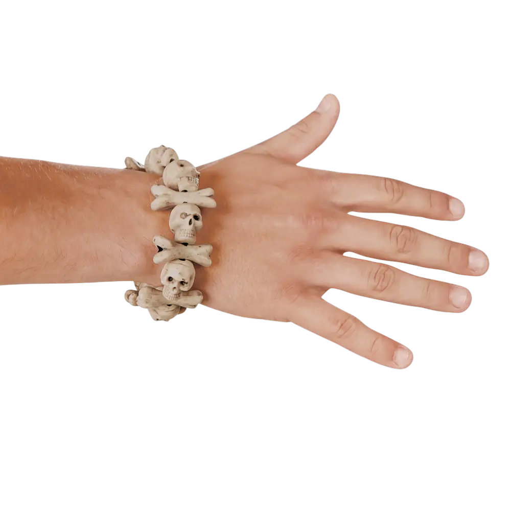 Bracelet Pirate Tête de Mort – Accessoire Déguisement Pirates Adulte Halloween et Soirée