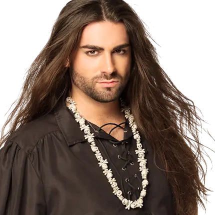 Collier Pirate Tête de Mort – Accessoire Déguisement Skull Bones Adulte