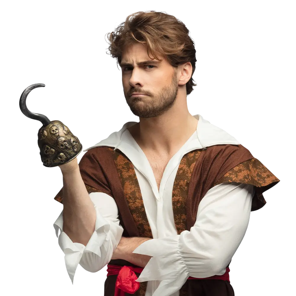 Crochet Pirate Tête de mort – Accessoire Déguisement Pirate Main Crochet