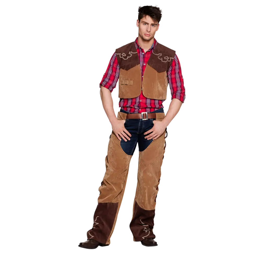 Costume Cowboy Homme Bruce 50/52 – Déguisement Western Adulte