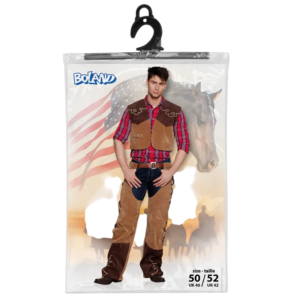 Costume Cowboy Homme Bruce 50/52 – Déguisement Western Adulte