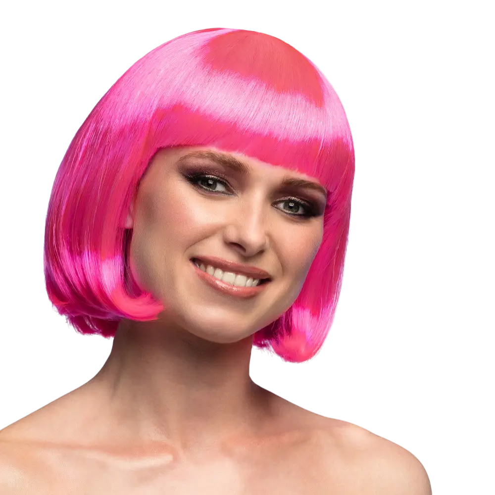 Perruque Cabaret rose fluo UV