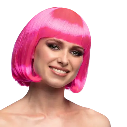 Perruque Cabaret rose fluo UV