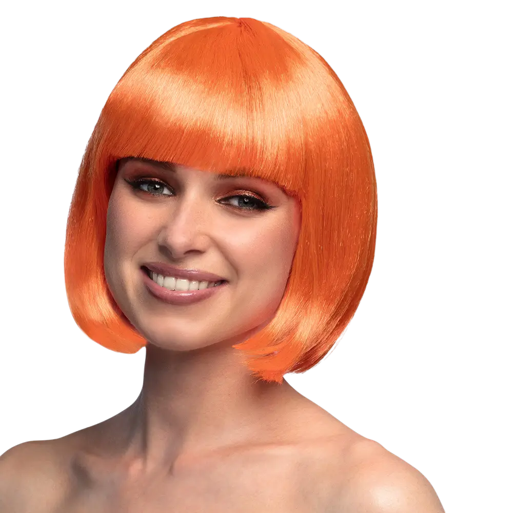 Perruque Cabaret orange fluo UV