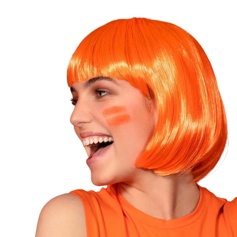 Perruque Cabaret orange fluo UV