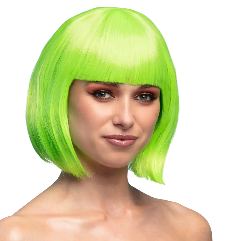 Perruque Cabaret vert fluo UV Néon