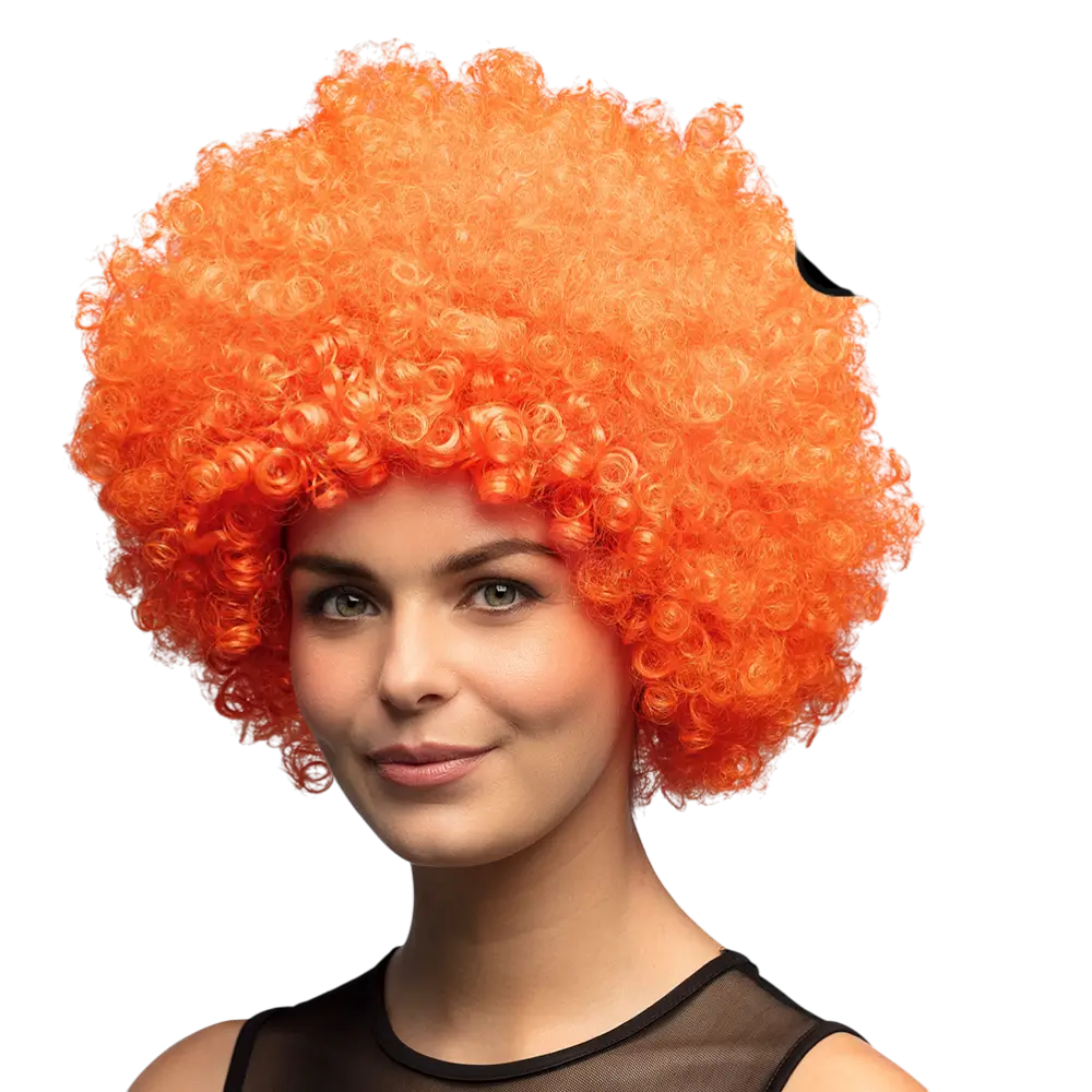 Perruque Groove Orange UV Style Année 80 Disco