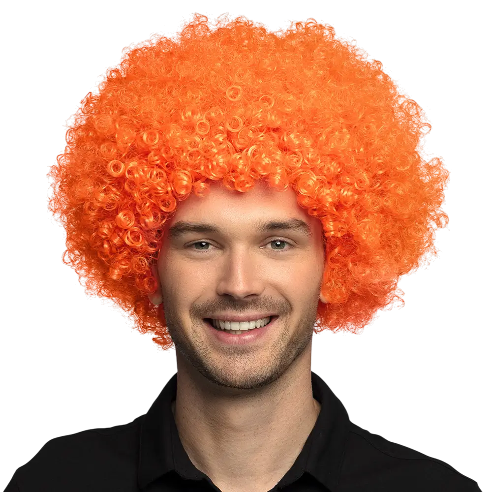 Perruque Groove Orange UV Style Année 80 Disco
