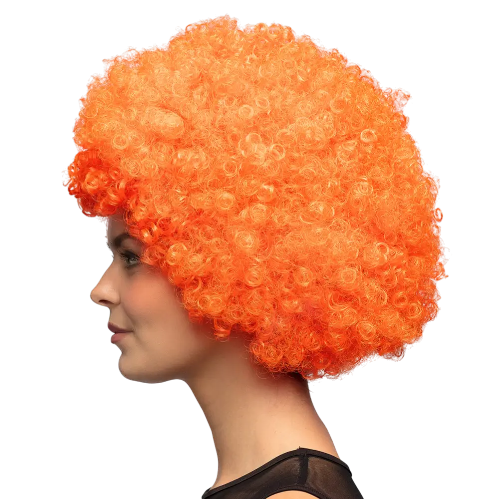 Perruque Groove Orange UV Style Année 80 Disco