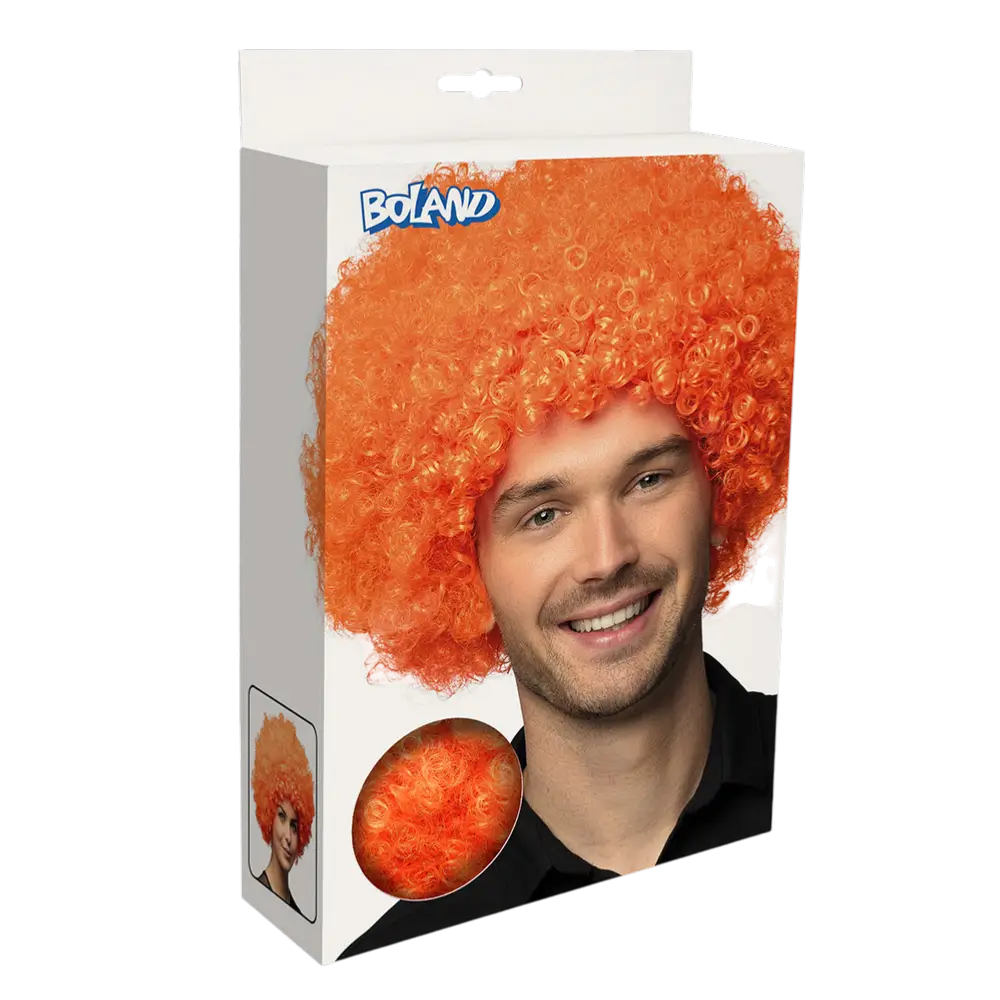 Perruque Groove Orange UV Style Année 80 Disco