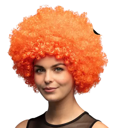 Perruque Groove Orange UV Style Année 80 Disco