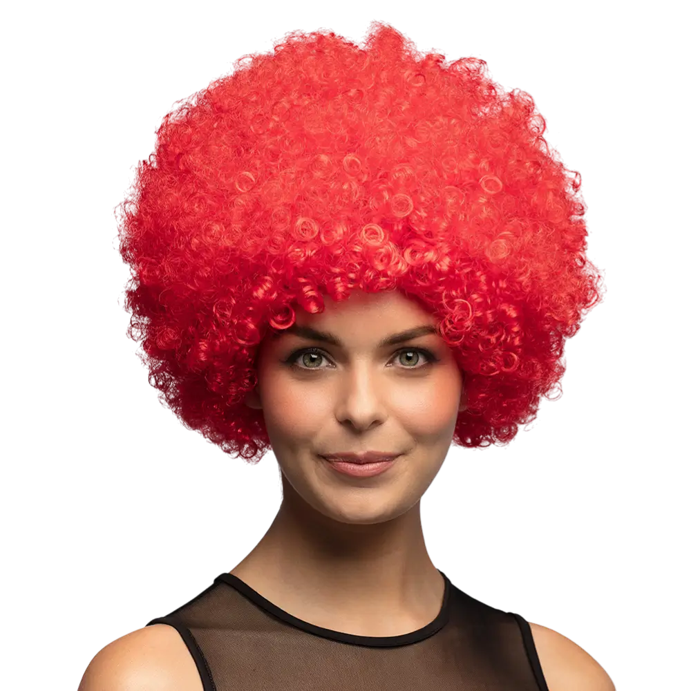 Perruque Disco Groove Rouge – Style Années 80