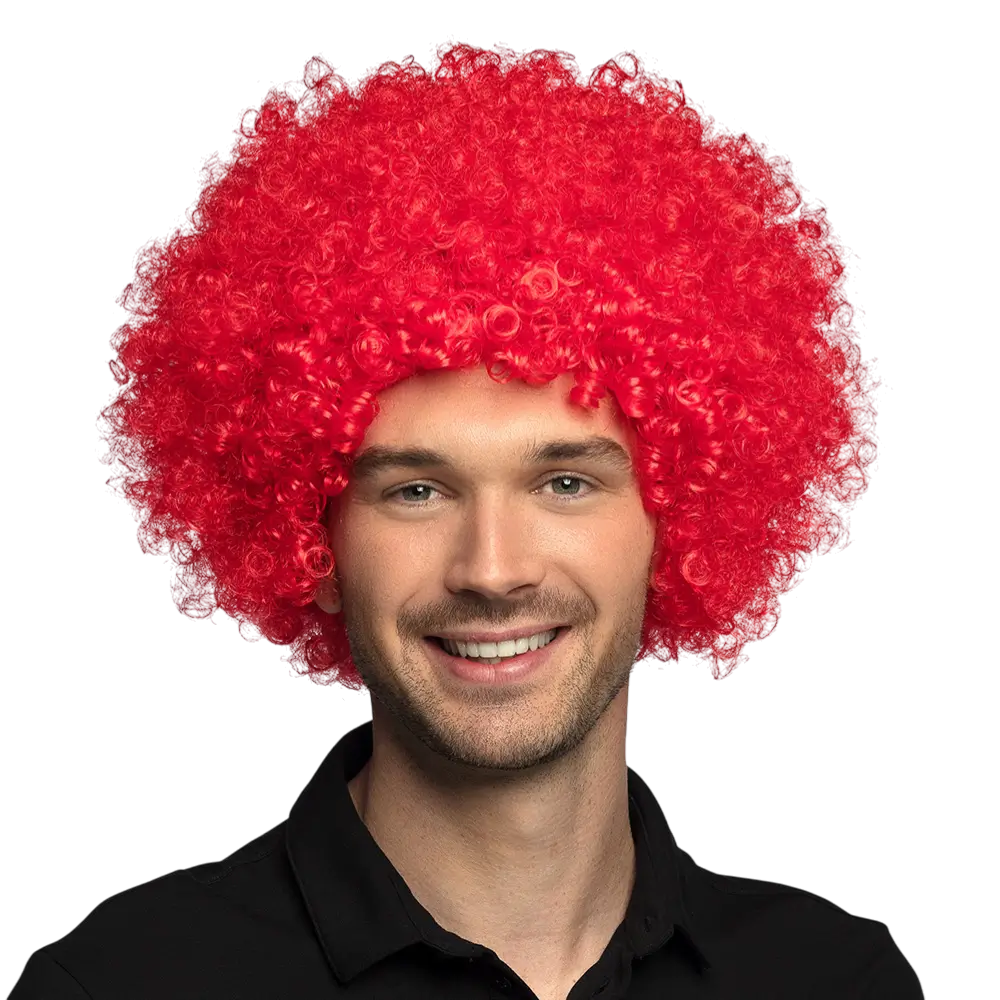 Perruque Disco Groove Rouge – Style Années 80