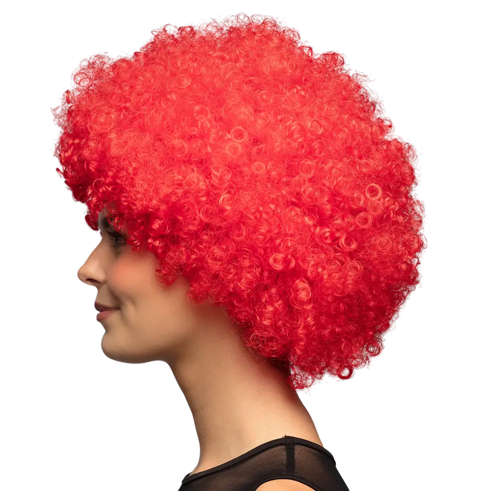 Perruque Disco Groove Rouge – Style Années 80