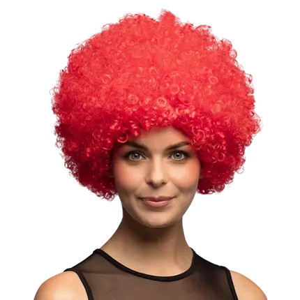 Perruque Disco Groove Rouge – Style Années 80