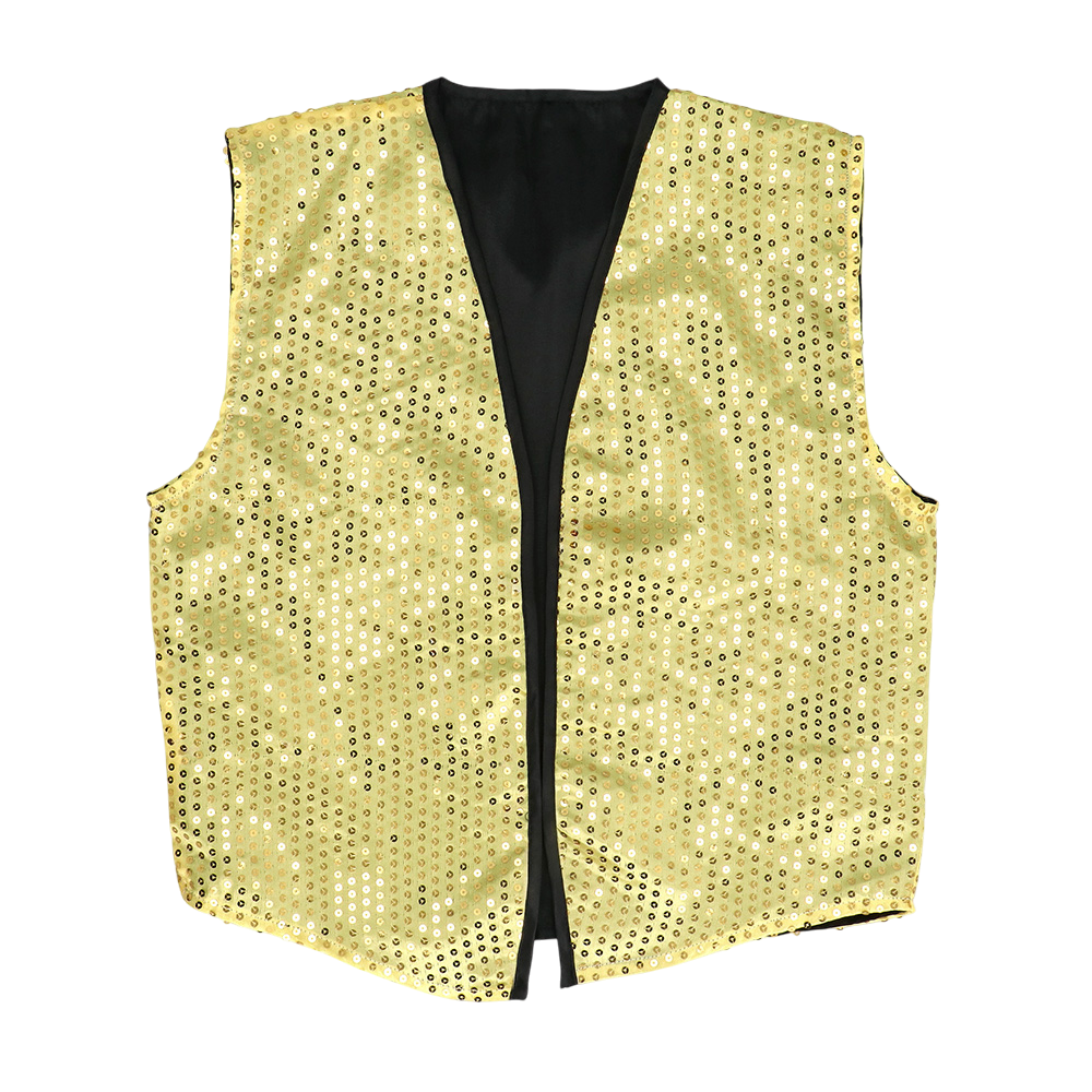 Gilet à sequins et nœud papillon Spangles – Taille M/L – Or