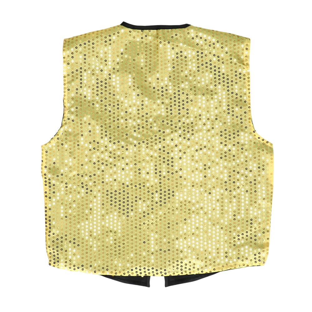 Gilet à sequins et nœud papillon Spangles – Taille M/L – Or