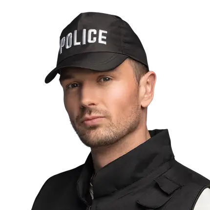 Casquette Police Patrol Adulte Réglable – Accessoire Déguisement Policier