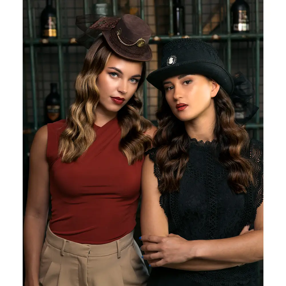 Chapeau Gothic Haut-de-forme Noir Vintage – Accessoire Déguisement Gothique et Steampunk