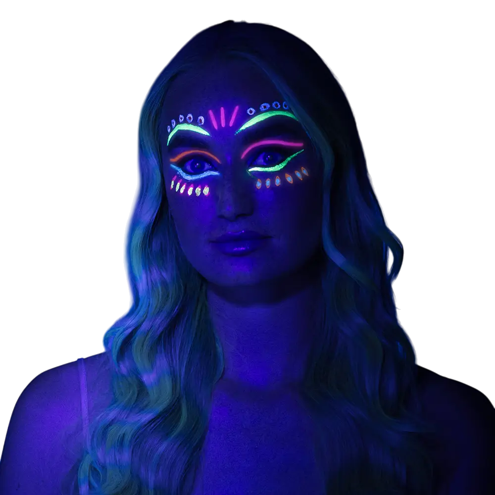 Kit Maquillage UV Néon 4 Couleurs – Maquillage Fluorescent Soirée
